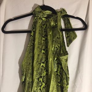 Snake silky Sleeveless bow top